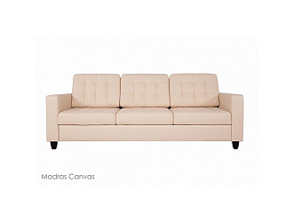 Диван Камелот 3 р, Бежевый, Кожа Madras Canvas Home Collection