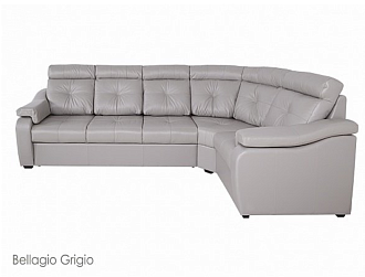 Угловой диван Модульный Кёльн с тумбой , Серый, Кожа Bellagio Grigio Home Collection