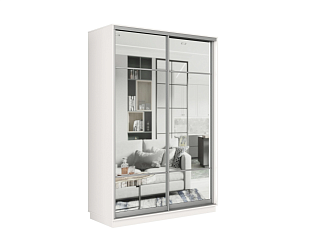 Шкаф-купе двухдверный Эфир белый