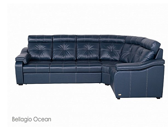 Угловой диван Модульный Кёльн с тумбой , Синий, Кожа Bellagio Ocean Home Collection