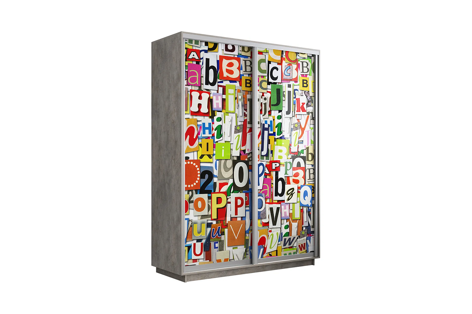 Шкаф-купе 2-х дверный Нонтон фото №1017 / бетон