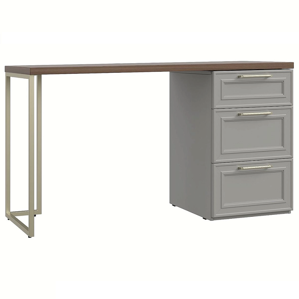 Стол письменный Монреаль серый 47,8х133,2 с тумбой