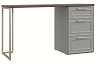 Стол письменный Монреаль серый 47,8х133,2 с тумбой