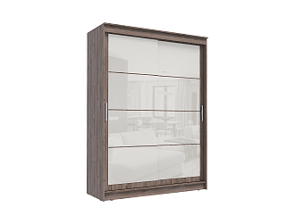 Шкаф-купе 2-х створчатый Гранд дуб горный / лакобель белая