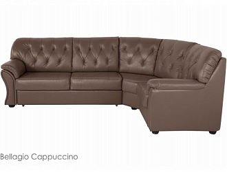 Угловой диван Ванкувер с тумбой, Коричневый, Кожа Bellagio Cappuccino Home Collection
