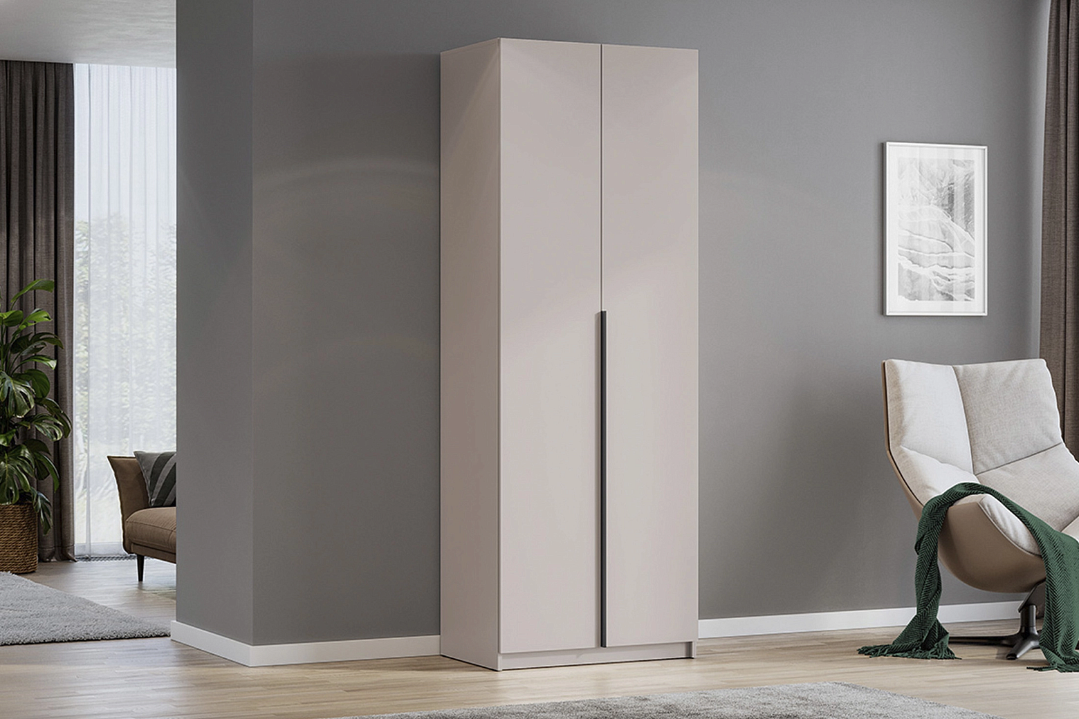 Шкаф 2-х  створчатый Берген ПРО кашемир