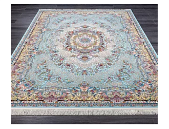 Иранский ковер из полиэфирного шёлка «NOBLE» 100-900-AQUA 80 x 150 см Мир ковров