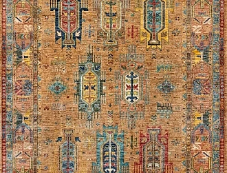 Пакистанский ковер из шерсти «WAZIR» BROWN-GOLD(171x233) 171 x 233 см Мир ковров