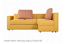 Угловой диван Смарт 220 с канапе и подлокотником , Желтый, Ткань Sweet Yellow