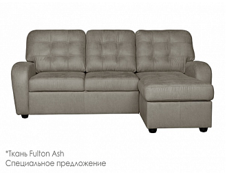 Угловой диван Сидней с канапе, Серый, Ткань Fulton Ash Home Collection