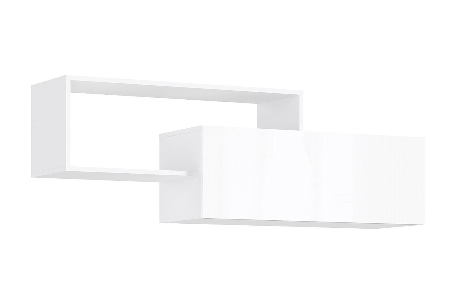 Полка 2-х ярусная Челси белый глянец