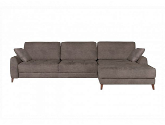 Угловой диван Монако с канапе 97/19, Коричневый, Ткань Tornado Stone Home Collection
