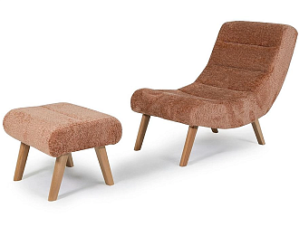 Кресло + пуф Сабья Альпина Clay