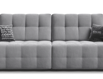 Диван Босс ХО Велюр Монолит сталь / Дымчатый Крафт