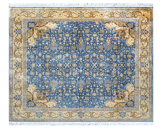 Иранский ковер из шёлка и модала «MASTERPIECE QUM» 081-21-VINTAGE BLUE 249 x 248 см Мир ковров