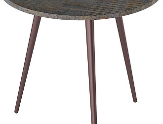 Стол журнальный Рикон Страйп,ножки бордовые