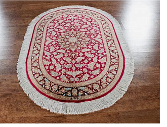 Иранский ковер из шёлка «QUM MM IR» 13-20-IR RAZAVI(Oval) 75 x 115 см Мир ковров