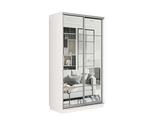 Шкаф-купе двухдверный Эридан мини белый