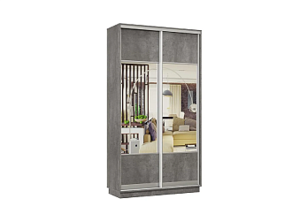 Шкаф-купе двухдверный Ригель мини бетон