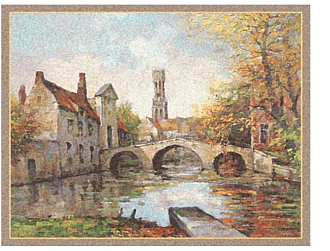Бельгийский ковер из хлопка «FLANDERS ГОБЕЛЕН» Lake of Love big lined 127 x 141 см Мир ковров