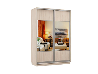 Шкаф-купе двухдверный Ригель ясень шимо светлый