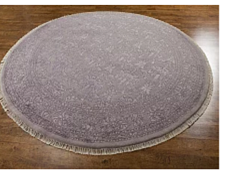 Индийский ковер из шерсти и арт-шёлка «KING OF AGRA» NO55-GRY-GRY 3-1(Round) 150 x 150 см Мир ковров