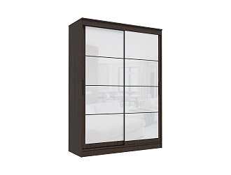 Шкаф-купе 2-х створчатый Гранд венге / лакобель белая