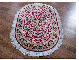 Иранский ковер из шёлка «QUM MM IR» 13-19-IR RAZAVI(Oval) 75 x 115 см Мир ковров