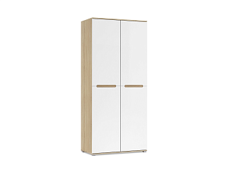 Шкаф 2-х створчатый Ким сонома / белый глянец