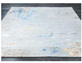 Индийский ковер из шерсти и бамбукового шёлка «UNSTRING» SRB702-ANTIQUE-WHITE-OCEAN-BLUE Мир ковров