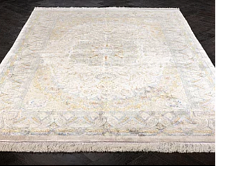 Иранский ковер из шёлка и модала «MASTERPIECE QUM» 027-23-1530-CREAM-LBLUE Katrin 200 x 300 см Мир ковров