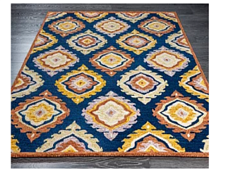 Индийский ковер из шерсти «VIBRANT» 2144E-NAVY-BLUE 200 x 290 см Мир ковров