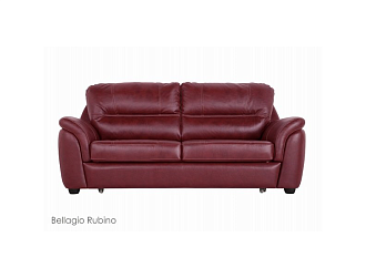 Диван Невада 3 р, Бордовый, Кожа Bellagio Rubino Home Collection