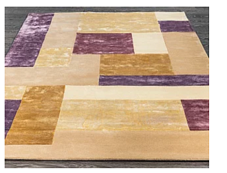 Индийский ковер из шерсти и арт-шёлка «RIVIERA» MONDRIAN-01-BEIGE-PURPLE Мир ковров