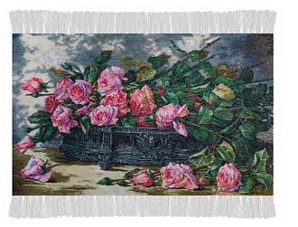 Иранский ковер из шерсти и шёлка «TABRIZ-FLORAL» 801-4385-IR 50 x 68 см Мир ковров