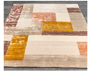 Индийский ковер из шерсти и арт-шёлка «RIVIERA» MONDRIAN-02-BEIGE-GOLD Мир ковров