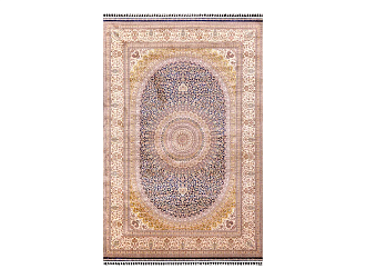 Турецкий ковер из шёлка и модала «SILK QUM» 1012M-BLU-BGE Мир ковров