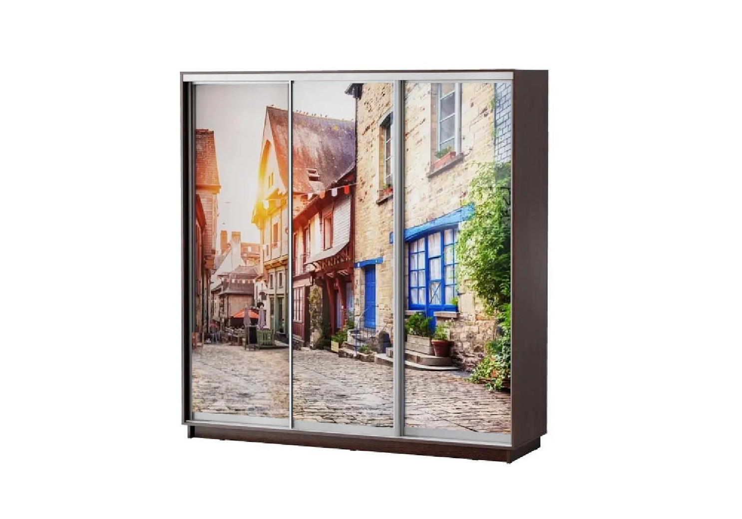 Шкаф-купе Лео 3-х дверный дворик / венге