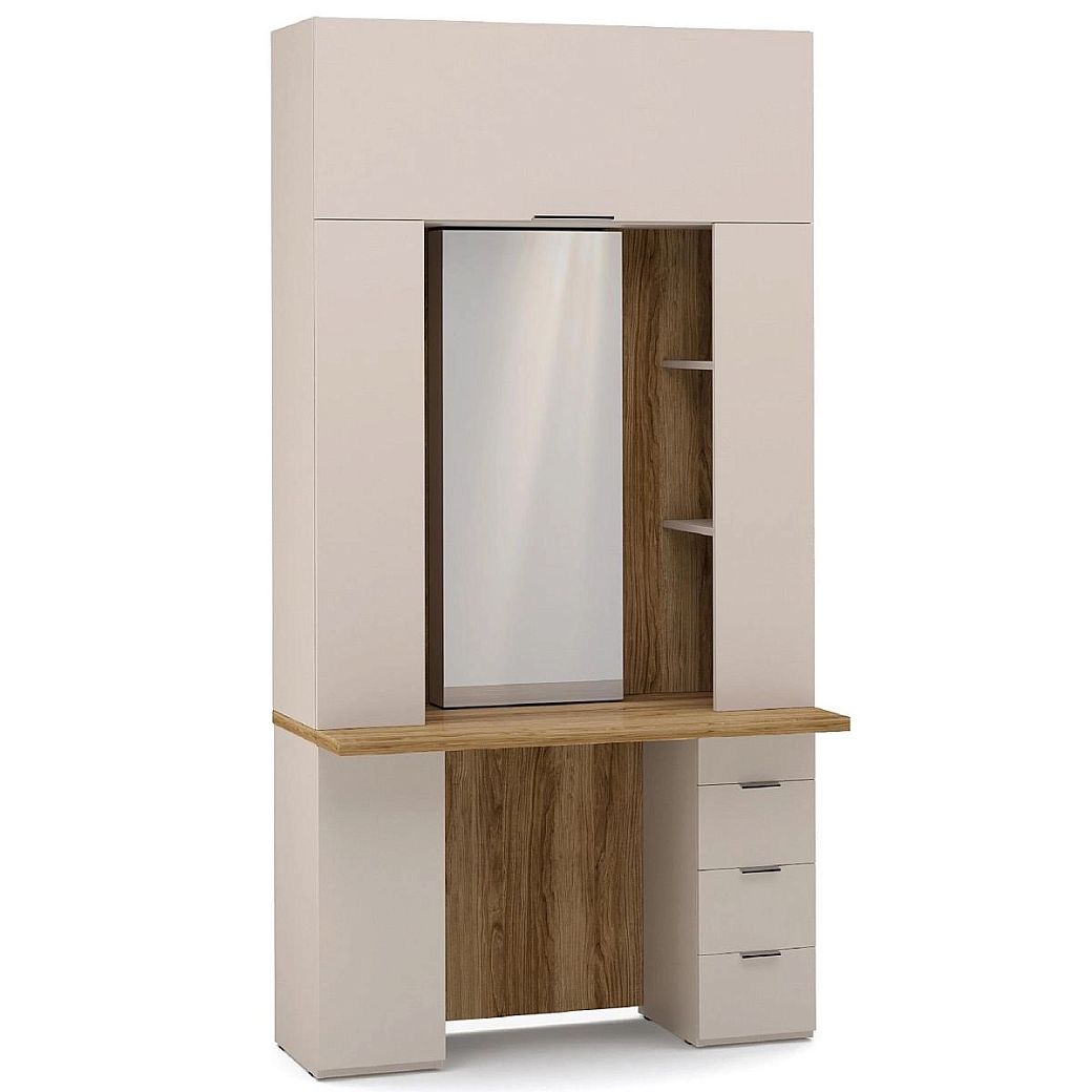 Стол туалетный Сохо беж с зеркальной секцией