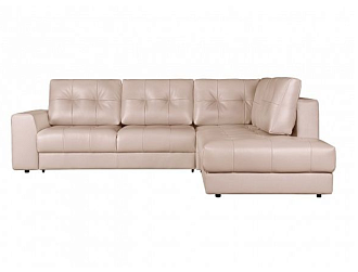 Угловой диван Модульный Брайтон с оттоманкой, Бежевый, Кожа Bellagio Lama Home Collection