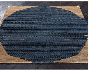 Индийский ковер из джута «JUTE MODERN» NATURAL-INK 150 x 150 см Мир ковров