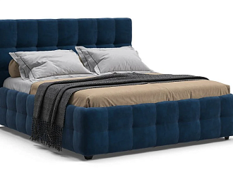 Босс Кровать+ПМ 160*200 велюр Монолит синий Divan BOSS - ДИВАН БОСС