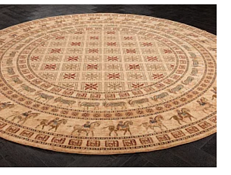 Бельгийский ковер из шерсти «KASHQAI» 4301-100(Round) 300 x 300 см Мир ковров