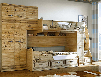 Кровать двухъярусная Корсар 4 и Корсар 3